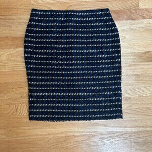 Dark blue Ann Taylor tweed pencil skirt, size 6